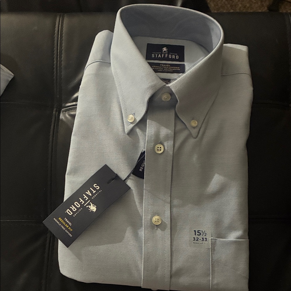 Stafford Men's Light Blue Dress Shirt